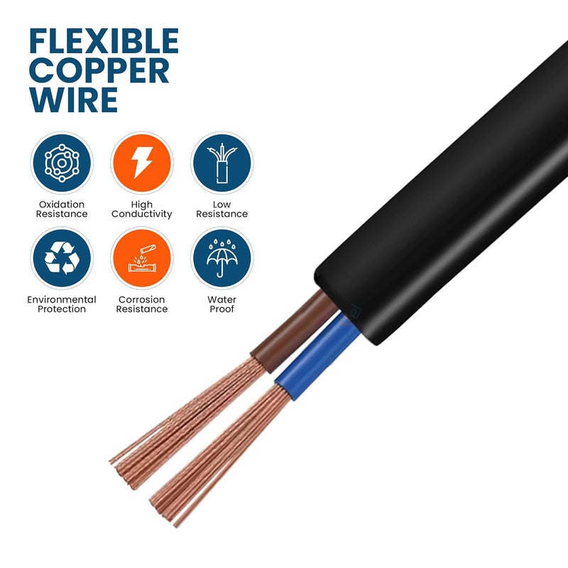 Duravel 2 Core 30 Meter Black PVC Insulated Electrical Cable Wire, 1.5MM - Image 3